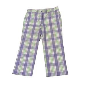 NWOT Ann Taylor Loft Ann 10 Capri Plaid Classic Pants pockets pastel purple